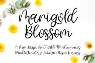 Marigold Blossom: Crafting Elegance with a Soft Hand-Lettered Script